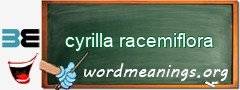 WordMeaning blackboard for cyrilla racemiflora